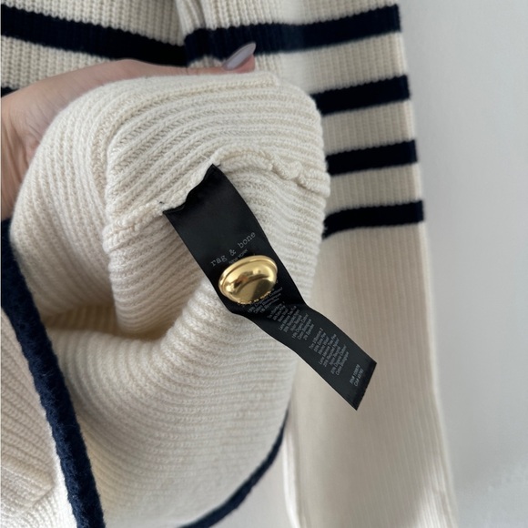 RAG & BONE Nancy Ivory Stripe Sweater XXS - Picture 12 of 14